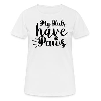 My children have paws - Women's Breathable T-Shirt - white - Front - AI Model Female 172 dark (172cm)