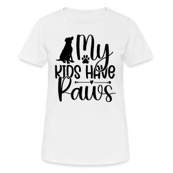 My children have paws - Women's Breathable T-Shirt - white - Front - AI Model Female 172 dark (172cm)