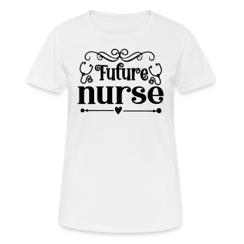 Future infirmière - T-shirt respirant Femme - blanc - Devant - AI Model Female 172 dark (172cm)