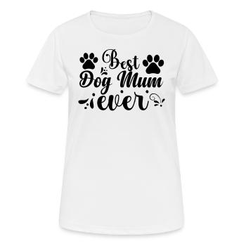 Meilleure maman de chien de tous les temps - T-shirt respirant Femme - blanc - Devant - AI Model Female 172 dark (172cm)