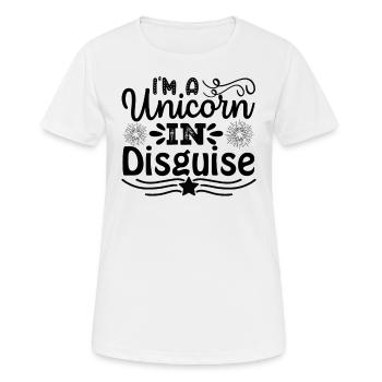 Je suis une licorne déguisée - T-shirt respirant Femme - blanc - Devant - AI Model Female 172 dark (172cm)