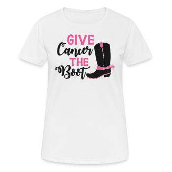 Gib dem Krebs den Laufpass - Frauen T-Shirt atmungsaktiv - Weiß - Vorne - AI Model Female 172 dark (172cm)