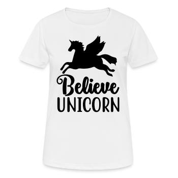 Belief in Unicorn Unicorn - Women's Breathable T-Shirt - white - Front - AI Model Female 172 dark (172cm)
