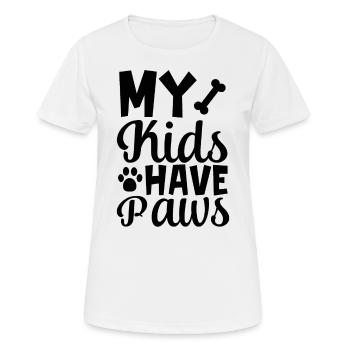 My children have paws - Women's Breathable T-Shirt - white - Front - AI Model Female 172 dark (172cm)