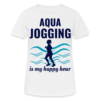 Deep Water Aqua jogging Pool Running Fitness - T-shirt respirant Femme - blanc - Devant - AI Model Female 172 dark (172cm)