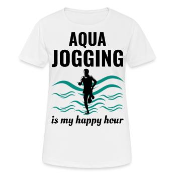 Deep Water Aqua jogging Pool Running Fitness - T-shirt respirant Femme - blanc - Devant - AI Model Female 172 dark (172cm)