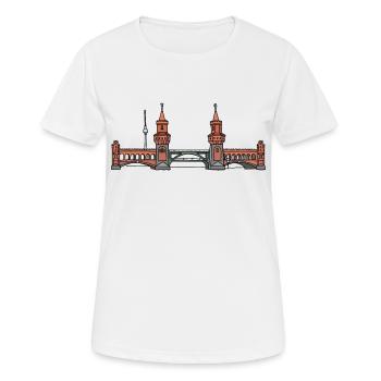 Oberbaumbrücke BERLIN - Frauen T-Shirt atmungsaktiv - Weiß - Vorne - AI Model Female 172 dark (172cm)