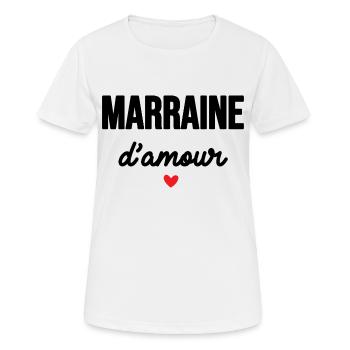 Marraine d'amour - T-shirt respirant Femme - blanc - Devant - AI Model Female 172 dark (172cm)