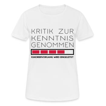 Nicht kritikfähig - Frauen T-Shirt atmungsaktiv - Weiß - Vorne - AI Model Female 172 dark (172cm)