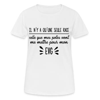 Es gibt nur eine Rasse - Frauen T-Shirt atmungsaktiv - Weiß - Vorne - AI Model Female 172 dark (172cm)
