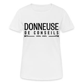 Donneuse de conseils. cadeau Conseiller. - T-shirt respirant Femme - blanc - Devant - AI Model Female 172 dark (172cm)