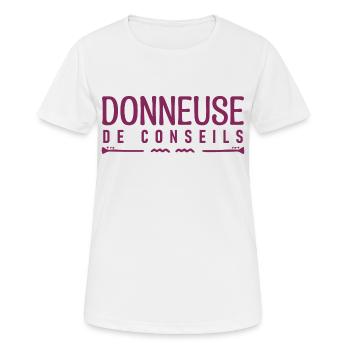 Donneuse de conseils. cadeau Conseiller. - T-shirt respirant Femme - blanc - Devant - AI Model Female 172 dark (172cm)