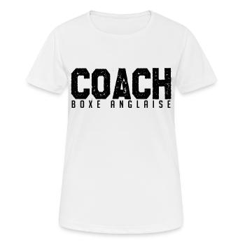 Coach Boxe Anglaise. entraineur de boxe anglaise. - T-shirt respirant Femme - blanc - Devant - AI Model Female 172 dark (172cm)
