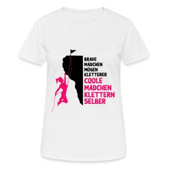 coole Mädchen klettern Kletterer Geschenk Frau - Frauen T-Shirt atmungsaktiv - Weiß - Vorne - AI Model Female 172 dark (172cm)
