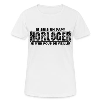 je suis un papy horloger cadeau de mon papy. - T-shirt respirant Femme - blanc - Devant - AI Model Female 172 dark (172cm)