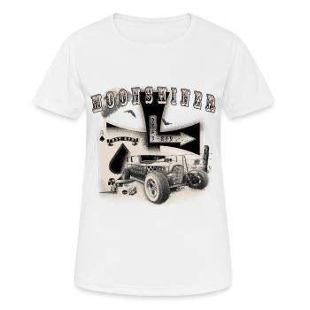 Hot Rod Moonshiner - Frauen T-Shirt atmungsaktiv - Weiß - Vorne - AI Model Female 172 dark (172cm)