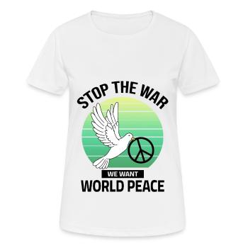 World Peace - Stop the War - Women's Breathable T-Shirt - white - Front - AI Model Female 172 dark (172cm)