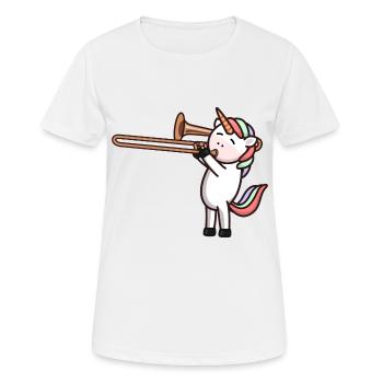 Trombone Trombone Trombone Joueur de fanfare - T-shirt respirant Femme - blanc - Devant - AI Model Female 172 dark (172cm)