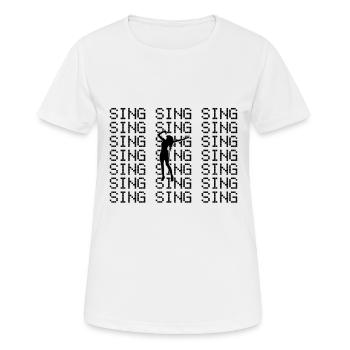 Singen - Frauen T-Shirt atmungsaktiv - Weiß - Vorne - AI Model Female 172 dark (172cm)