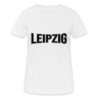 Leipzig - Frauen T-Shirt atmungsaktiv - Weiß - Vorne - AI Model Female 172 dark (172cm)