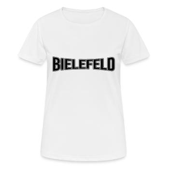 Bielefeld - Frauen T-Shirt atmungsaktiv - Weiß - Vorne - AI Model Female 172 dark (172cm)