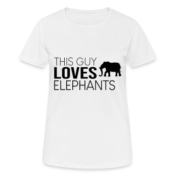 Dieser Typ liebt Elefanten - Frauen T-Shirt atmungsaktiv - Weiß - Vorne - AI Model Female 172 dark (172cm)