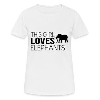 Dieser Typ liebt Elefanten - Frauen T-Shirt atmungsaktiv - Weiß - Vorne - AI Model Female 172 dark (172cm)