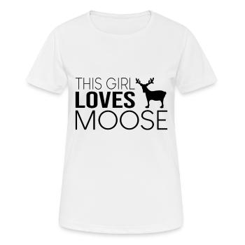 Cette fille aime l’orignal - T-shirt respirant Femme - blanc - Devant - AI Model Female 172 dark (172cm)