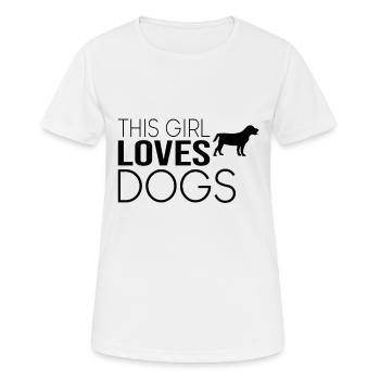 Dicton de chien de fille - T-shirt respirant Femme - blanc - Devant - AI Model Female 172 dark (172cm)
