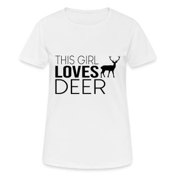 Fille Cerf Disant - T-shirt respirant Femme - blanc - Devant - AI Model Female 172 dark (172cm)