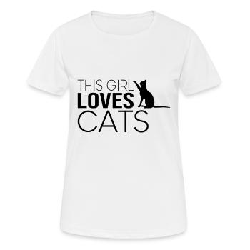 Dicton de chat fille - T-shirt respirant Femme - blanc - Devant - AI Model Female 172 dark (172cm)