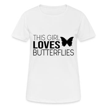 Fille papillon dicton - T-shirt respirant Femme - blanc - Devant - AI Model Female 172 dark (172cm)