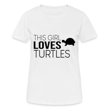 Mädchen Schildkröte Spruch - Frauen T-Shirt atmungsaktiv - Weiß - Vorne - AI Model Female 172 dark (172cm)