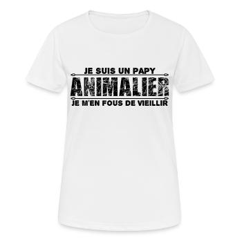 je suis un papy animalier cadeau pour mon papy. - T-shirt respirant Femme - blanc - Devant - AI Model Female 172 dark (172cm)