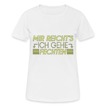 Fechten Spruch - Frauen T-Shirt atmungsaktiv - Weiß - Vorne - AI Model Female 172 dark (172cm)