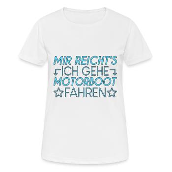 Motorboot Spruch - Frauen T-Shirt atmungsaktiv - Weiß - Vorne - AI Model Female 172 dark (172cm)