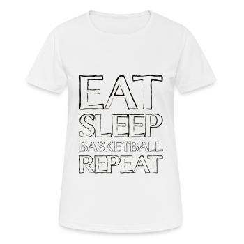 Eating Sleep Basketball - Women's Breathable T-Shirt - white - Front - AI Model Female 172 dark (172cm)