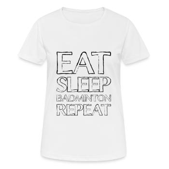 Manger du badminton du sommeil - T-shirt respirant Femme - blanc - Devant - AI Model Female 172 dark (172cm)
