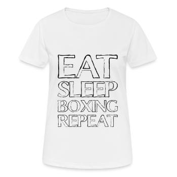 Manger des boîtes de couchage - T-shirt respirant Femme - blanc - Devant - AI Model Female 172 dark (172cm)