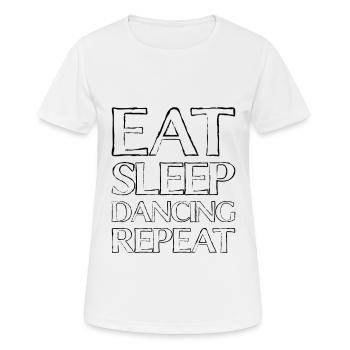 Manger sleep dancing - T-shirt respirant Femme - blanc - Devant - AI Model Female 172 dark (172cm)