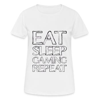 Eating Sleep Gambling - Women's Breathable T-Shirt - white - Front - AI Model Female 172 dark (172cm)