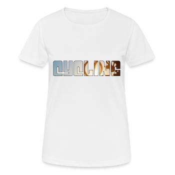 Fahrrad fahren - Frauen T-Shirt atmungsaktiv - Weiß - Vorne - AI Model Female 172 dark (172cm)