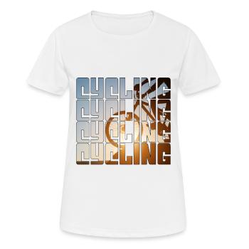 Fahrrad fahren - Frauen T-Shirt atmungsaktiv - Weiß - Vorne - AI Model Female 172 dark (172cm)