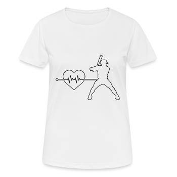 Battements de cœur de baseball - T-shirt respirant Femme - blanc - Devant - AI Model Female 172 dark (172cm)