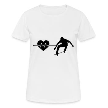 Skater Skate Heartbeat - T-shirt respirant Femme - blanc - Devant - AI Model Female 172 dark (172cm)