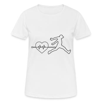 Battement de cœur du parkour - T-shirt respirant Femme - blanc - Devant - AI Model Female 172 dark (172cm)