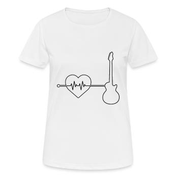 E Guitare Heartbeat - T-shirt respirant Femme - blanc - Devant - AI Model Female 172 dark (172cm)