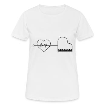 Piano Piano Heartbeat - T-shirt respirant Femme - blanc - Devant - AI Model Female 172 dark (172cm)