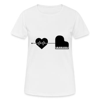 Piano Piano Heartbeat - T-shirt respirant Femme - blanc - Devant - AI Model Female 172 dark (172cm)