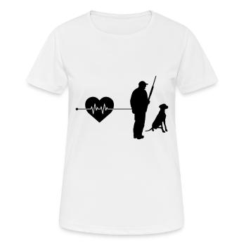 Jagd Herzschlag - Frauen T-Shirt atmungsaktiv - Weiß - Vorne - AI Model Female 172 dark (172cm)
